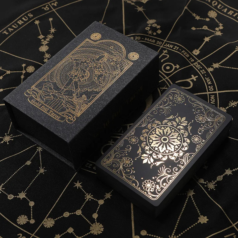 Zwarte PVC klassieke tarotkaarten