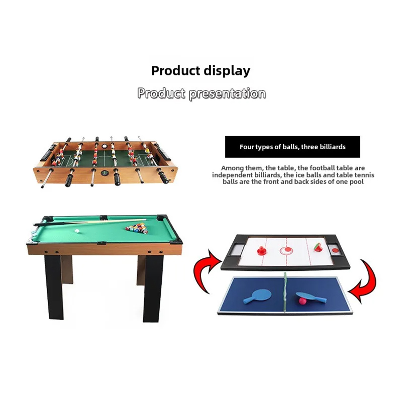 4-in-1 multigametafel met tafelvoetbal, airhockey, tafeltennis en pool