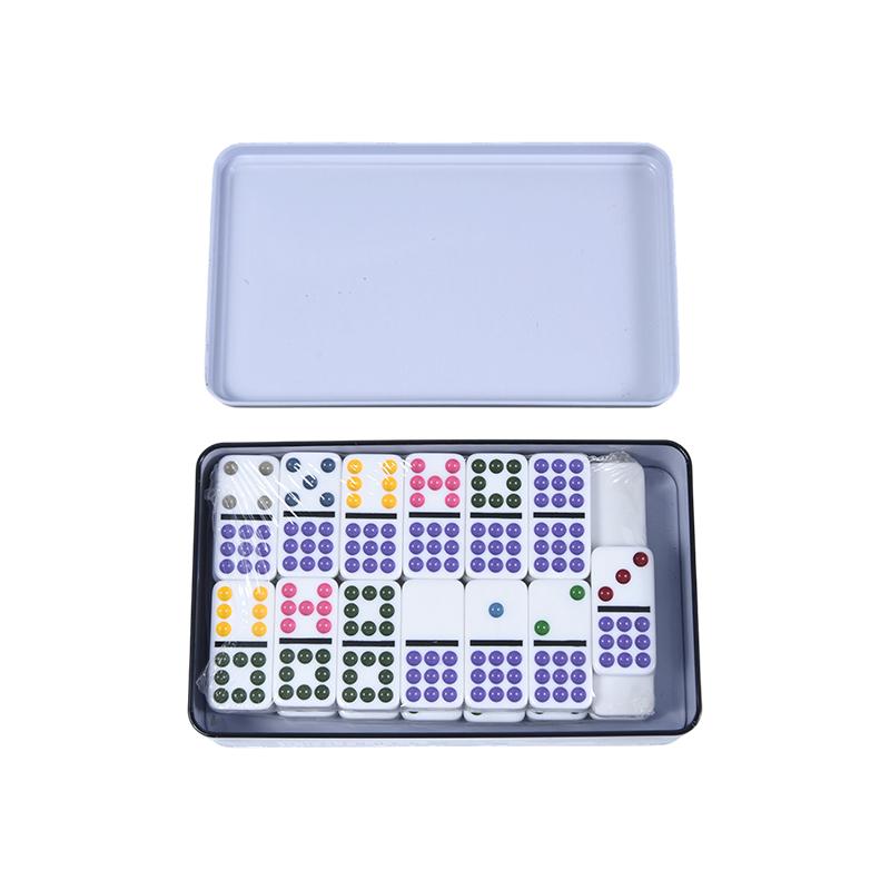 Color Dot Double Nine blikken doos Precision Domino's
