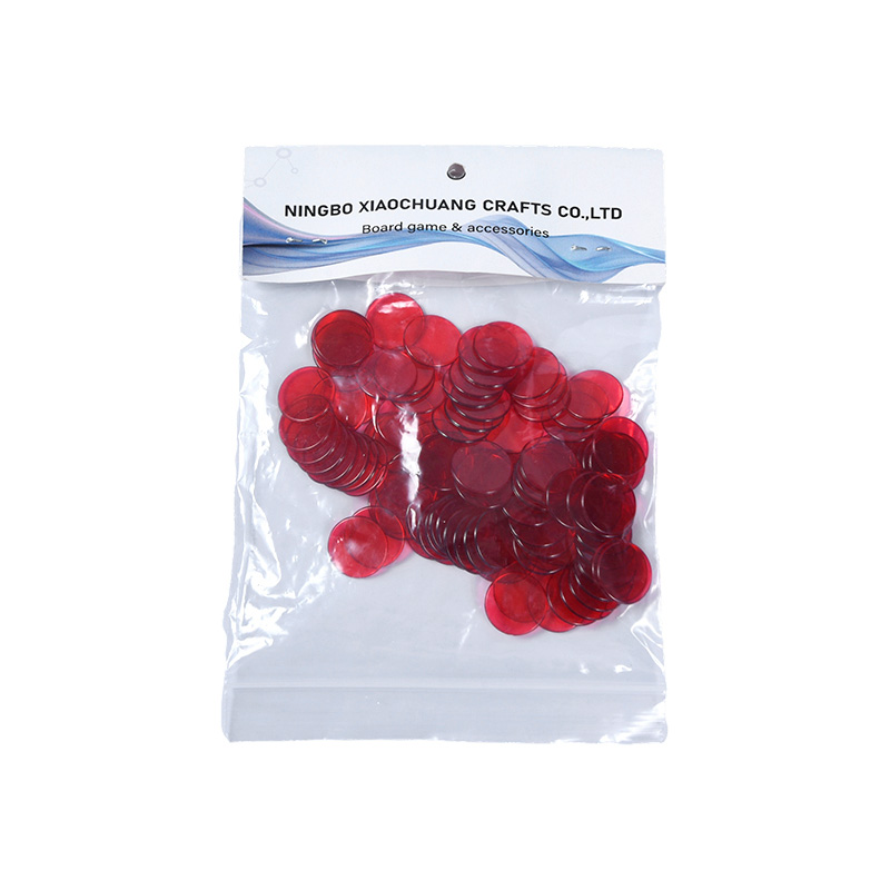 Geassorteerde kleur doorschijnende bingochipsset