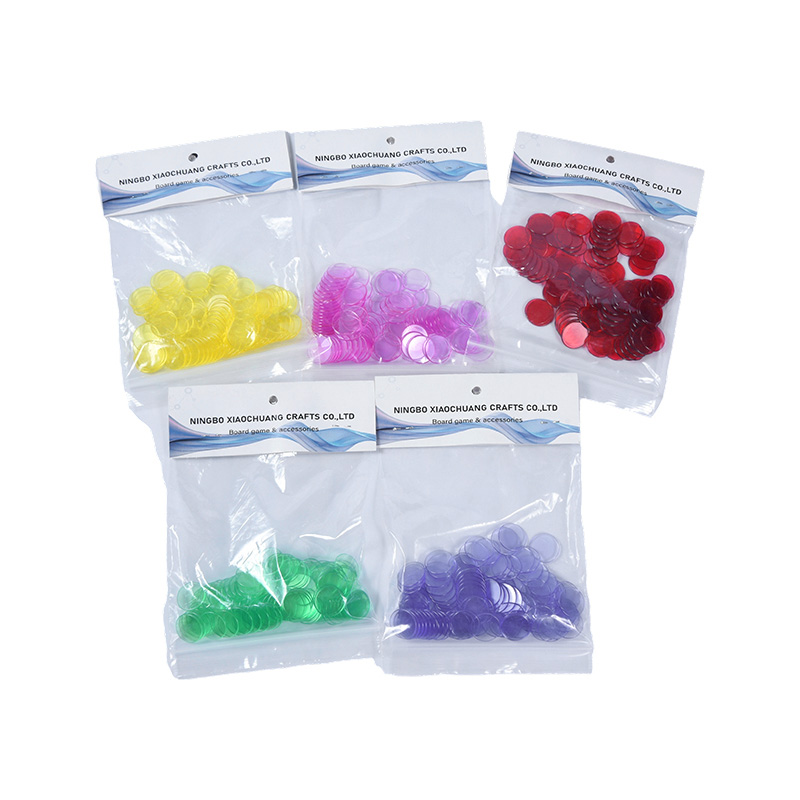 Geassorteerde kleur doorschijnende bingochipsset