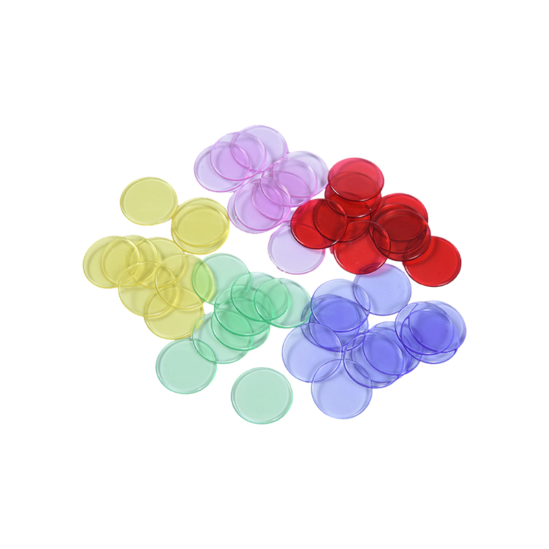Geassorteerde kleur doorschijnende bingochipsset