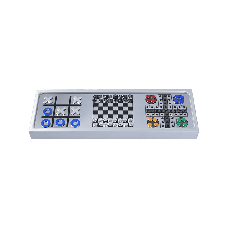 Aluminiumlegering Magnetische 3-in-1 SCHAAKspelset