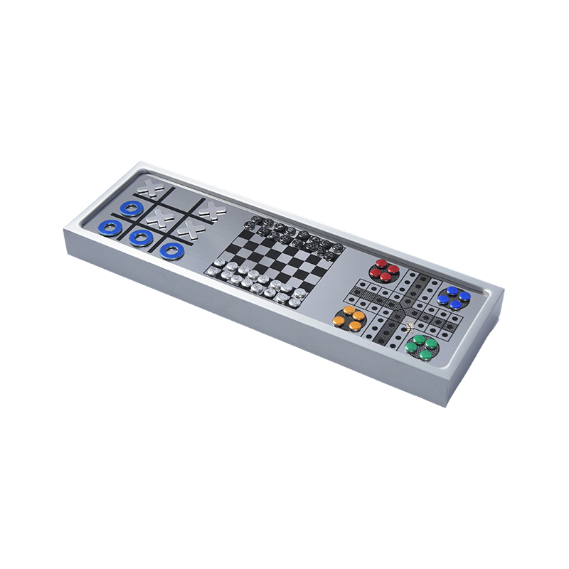 Aluminiumlegering Magnetische 3-in-1 SCHAAKspelset