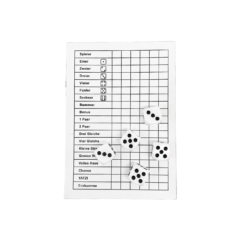 Klassiek dobbelspel Essentials YATZY scorebordset