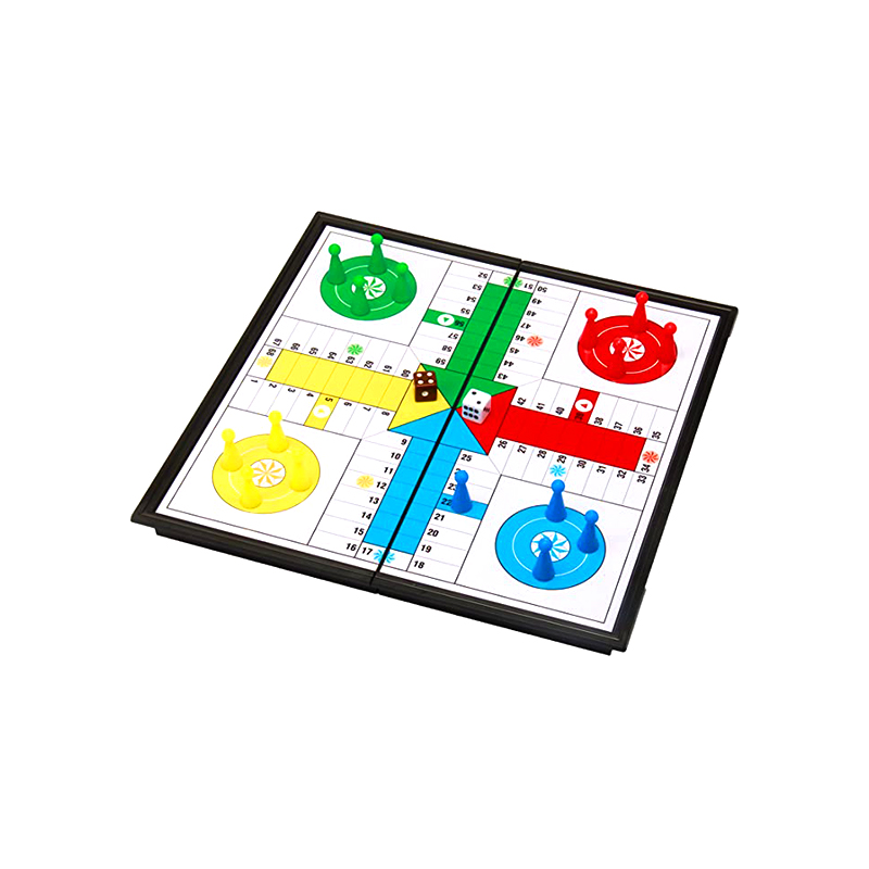 Draagbaar magnetisch bordspel met dobbelstenen en stukken Klassieke Ludo-spelset