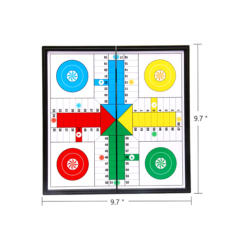 Draagbaar magnetisch bordspel met dobbelstenen en stukken Klassieke Ludo-spelset