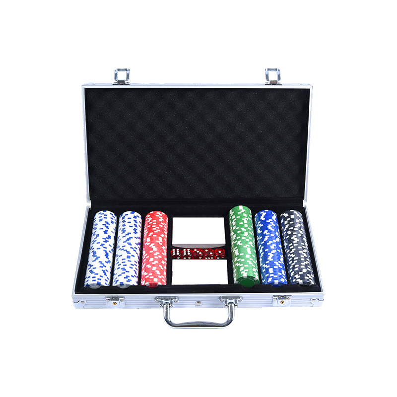Aluminium behuizing compleet met dobbelstenen en dealerknop Premium pokerchipset