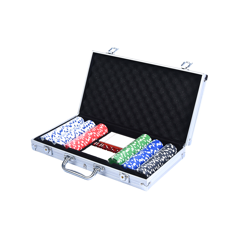 Aluminium behuizing compleet met dobbelstenen en dealerknop Premium pokerchipset