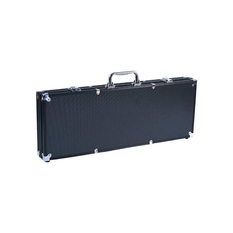 Zwart getextureerde aluminium pokerchipsetkoffer met accessoires
