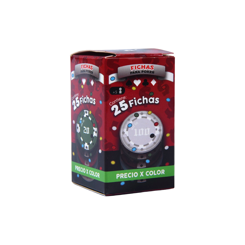 Color Poker Chips Set – 25-delige geassorteerde kleurenchips in verpakking