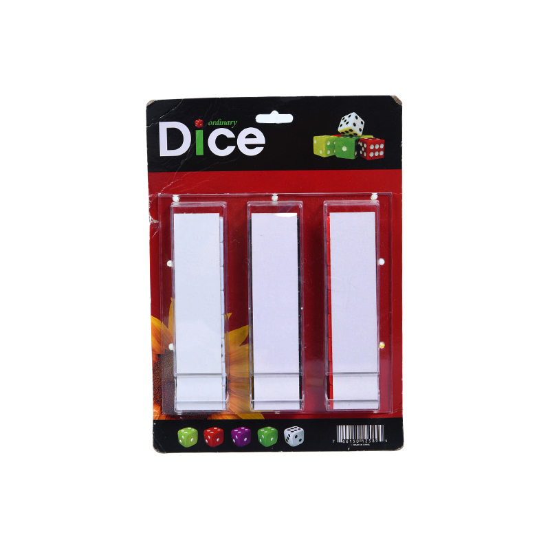 3 sets van elk 10 dobbelstenen in displayverpakking. Geassorteerde dobbelstenenset