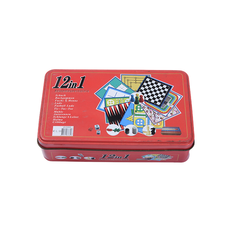 Metalen blikken doosje 12-in-1 magnetische reisspelset