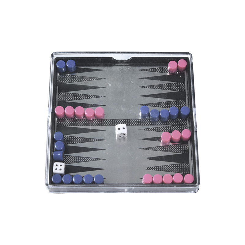 Compacte magnetische backgammon-set met acrylkoffer