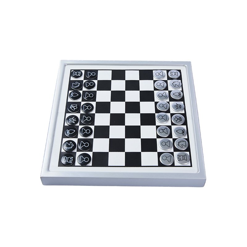 Modern wit frame-editie magnetisch schaakspel voor wandmontage