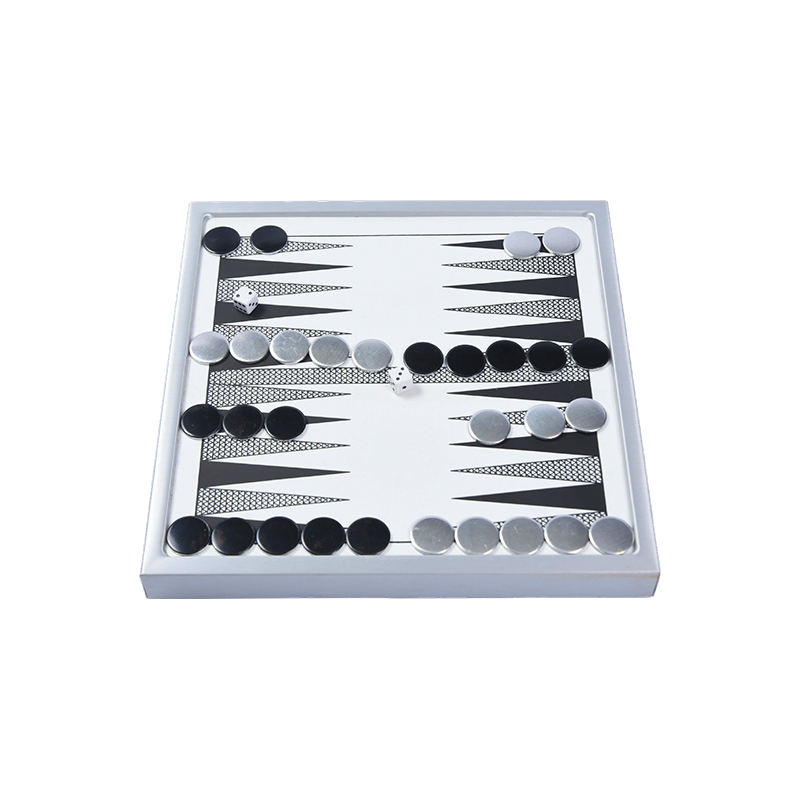 Premium aluminium backgammonset - moderne tafelversie