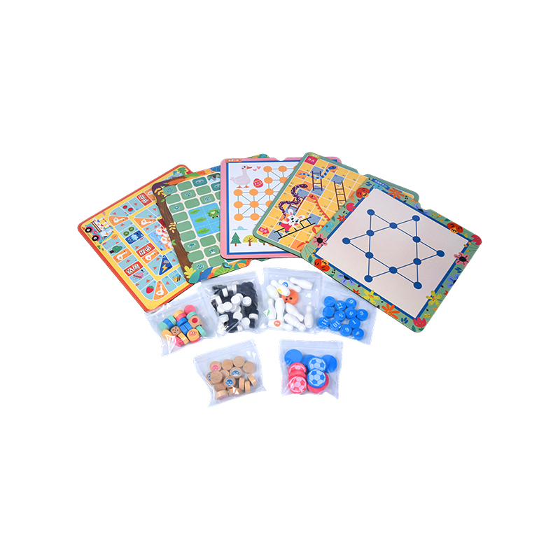Klassieke familie-entertainmentcollectie Houten bordspelset met meerdere spellen
