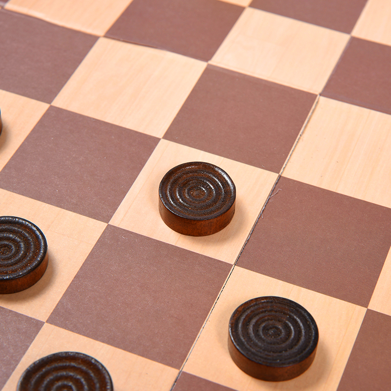 Houten dambordspel – Klassiek strategiespel met twee verpakkingsopties