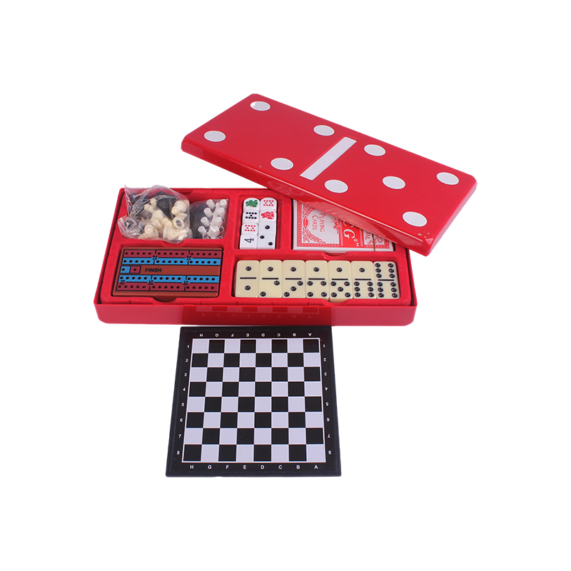 Red Polka-Dot Edition - Klassieke comboset voor dominostenen en cribbage