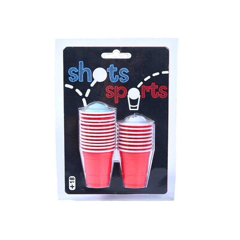 Shots Sports plastic bekers - 18-delige set voor bierpong- en drinkspellen