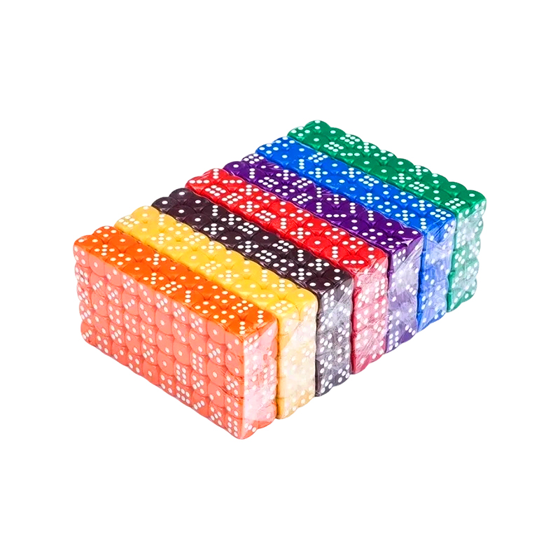 100 stuks in 10 levendige kleuren Kleurrijke geassorteerde dobbelstenenset