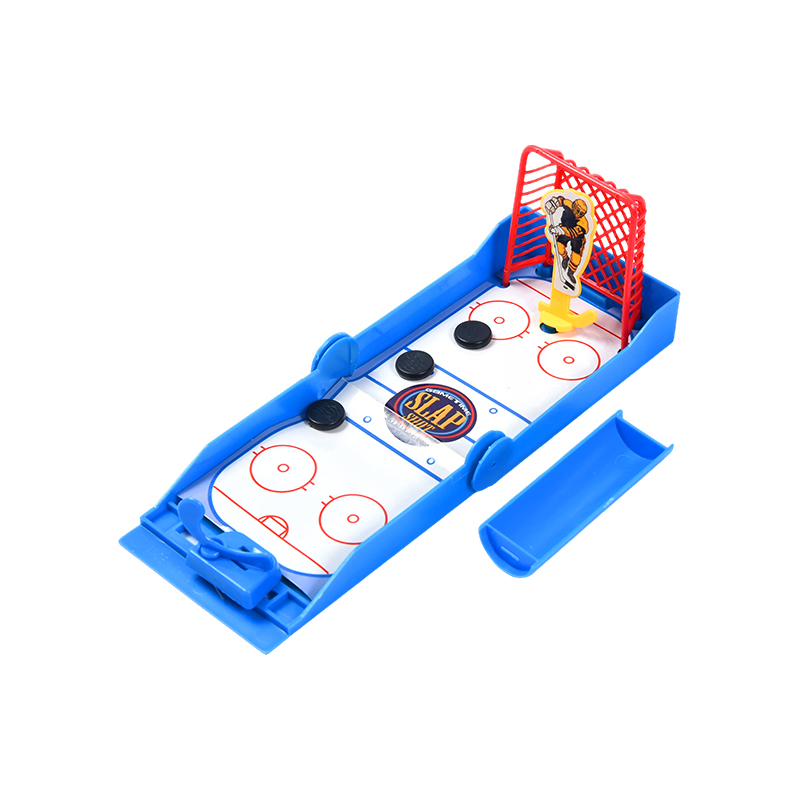 Compact desktop-ijshockey met veergeladen Slap Shot mini-hockeyspel met launcher