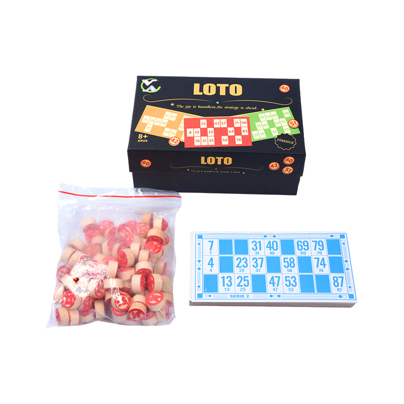 LOTO-spelset (bingostijl) – Compleet met tokens, kaarten en opbergdoos